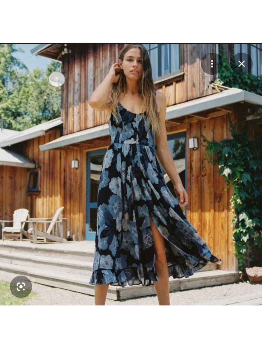 NWT Christy Dawn The Nicks Dress Hibiscus Blue M - Picture 2 of 10